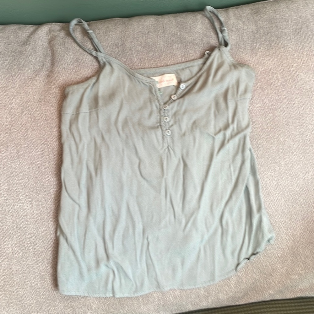 Mustard Seed Henley viscose tank top in sage green